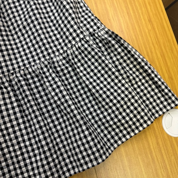 Women’s Time and Tru V-Neck Tiered Dress Black White Size Large 12-14 - Picture 3 of 7